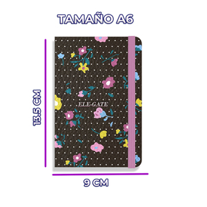 Quaderno Flirty Flowers con 75 Fogli a Righe, Copertina in Pelle e Lino, Rilegatura a Cucitura o Termica per Uso Scolastico o Diario - Product Image 4