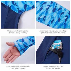 Cómoda Sudadera con capucha de pesca de poliéster Spandex Protección solar UV Diseño de camuflaje Sublimación personalizada con camisas con capucha en conjuntos - Product Image 6