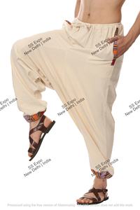 Pantalon Aladdin de yoga éco-responsable pour hommes taille haute Tribal népalais Hippy Boho toile décontractée légère taille libre Tribal népalais - Product Image 5