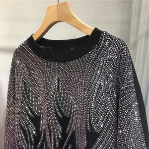 Sudadera de Hombre con Pedrería, Estilo Urbano de Lujo, Manga Larga, Tela Suave, para Fiestas y Uso Diario - Product Image 3