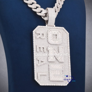 Personalizado 925 Plata fina laboratorio cultivado diamante colgantes y dijes VVS Hip Hop Iced Out Logo nombre colgante regalos para hombres - Product Image 3