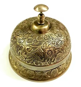 Cloche de table en laiton antique pour la décoration de la maison et l'utilisation au bureau, cloche de bureau en laiton, cloche de table de bureau, cloche de comptoir d'hôtel - Product Image 1
