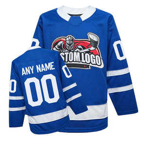 Maillot de hockey sur glace personnalisé OEM par sublimation, uniforme d'équipe respirant 100 % polyester, nom, numéro, logo, manches courtes, 32 styles d'équipes - Product Image 2