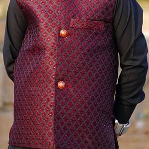 Classique Long coton enfants Shalwar Kameez avec gilet garçons pakistanais indien traditionnel Eid tenue de fête de mariage élégant - Product Image 5