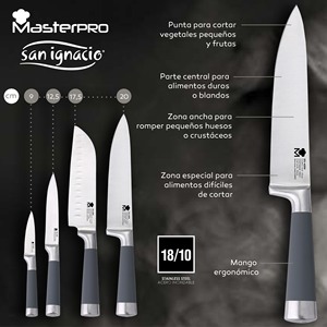 Set di pentole SIP da 8 pezzi (due casseruole + tre pentole con coperchi in vetro) e set di coltelli da cucina da 4 pezzi: Chef, Santoku. - Product Image 2
