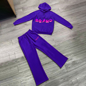 Survêtement en molleton technique pour homme, logo personnalisé de haute qualité, jogging, sweat-shirt à capuche, respirant, fermeture éclair, imprimé délavé à l'acide, hiver - Product Image 3