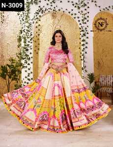 Les plus belles femmes portent Bollywood Lehenga spécial imprimé numérique vêtements de fête attrayants et ensemble Lehenga choli - Product Image 6