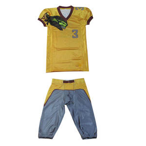Venta al por mayor de camisetas de fútbol americano nuevo diseño totalmente sublimación impresa equipo uniforme tallas de adultos jóvenes pantalones cosidos estilo conjuntos - Product Image 3