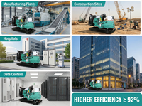 Groupe électrogène diesel industriel 10 kVA/kW, 40 kVA, 100 kW, 200 kW/kVA, 300 kVA, 500 kW, 1000 kW, 50/60 Hz, triphasé, à châssis ouvert pour usine