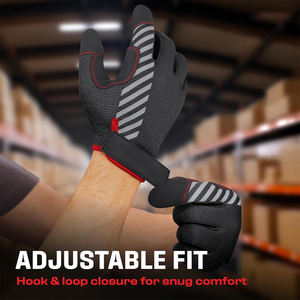 Gants de travail renforcés avec paume double-cousue, pointes tactiles pour écran, design respirant et flexible pour les mécaniciens et la construction - Product Image 5