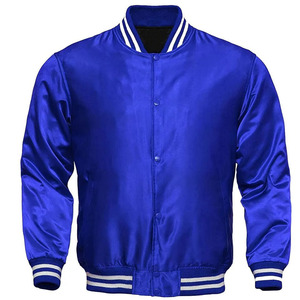 2024 nouvelle veste de Baseball universitaire en Satin Letterman Premium pour hommes col montant rue porte RATA-International - Product Image 1