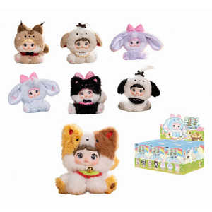 Collection Nommi Sitting Zoo – Lot de 6 poupées en peluche surprises en coton PP, boîte scellée, livraison gratuite, commande en gros, MOQ 3 boîtes - Product Image 1