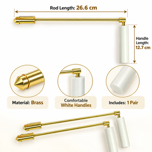 Paires de baguettes de radiesthésie en laiton pour la recherche d'eau, les pratiques de Reiki, de Feng Shui et de Vastu, 26,6 pouces en forme de L - Product Image 3