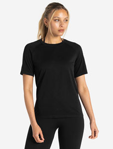 Camisetas ajustadas de manga corta con cuello redondo liso para mujer, camisetas ajustadas para correr y gimnasio, ropa transpirable, Camiseta básica de Yoga - Product Image 5