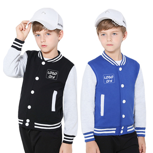 Vestes Varsty bleu royal, manches en cuir blanc, veste safari de baseball Letterman, veste avec patch brodé OEM pour hommes - Product Image 1