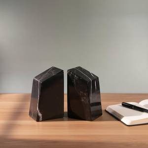 Sujetalibros de Mármol Negro Alexander Ultra Lujoso, Piedra Trapezoidal Pulida, Decoración Moderna para el Hogar y la Oficina - Product Image 1