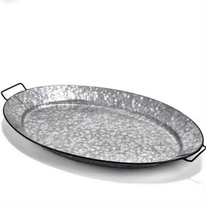 Handmade Antique Galvanized Metal Oval Serving <b>Tray</b> Wholesale Iron India VISHAL HANDICRAFT Brand Custom Logo OEM/ODM MOQ 100pcs - Product Image 6
