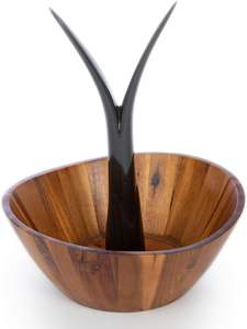 Frutero de Madera de Acacia con Soporte para Plátanos, 15 Pulgadas de Ancho, Color Marrón, Frutero Decorativo con Pedestal, Ideal para Regalo - Product Image 2