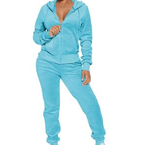 Ensemble de survêtement de haute qualité imprimé pour femmes grande taille, personnalisé, 2 pièces, sweat à capuche zippé, pantalon évasé, survêtement de sport, streetwear, jogging - Product Image 5