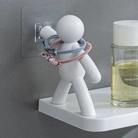 Étagère flottante polyvalente sans perçage avec un design unique de garde-corps humanoïde pour les solutions de rangement de la salle de bain, de la cuisine et de la maison