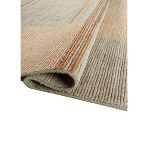 พรมขนสัตว์ลายทางคลาสสิก Tesoro ขนาดใหญ่ สีเขียว ทอมือ หนา 10 มม. สำหรับทางเข้าบ้าน ห้องโถง รุ่น Home-HWL-504 - Product Image 2