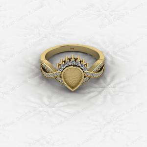 Auténtica Plata de Ley 925 6x8mm pera Semi montaje fino compromiso cóctel anillo leche materna recuerdo Semi joyería componentes - Product Image 1