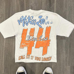 Camisetas en blanco de alta calidad para hombre, camiseta de gran tamaño con estampado de 100% de algodón para hombre, Camiseta holgada estampada 2025 - Product Image 2