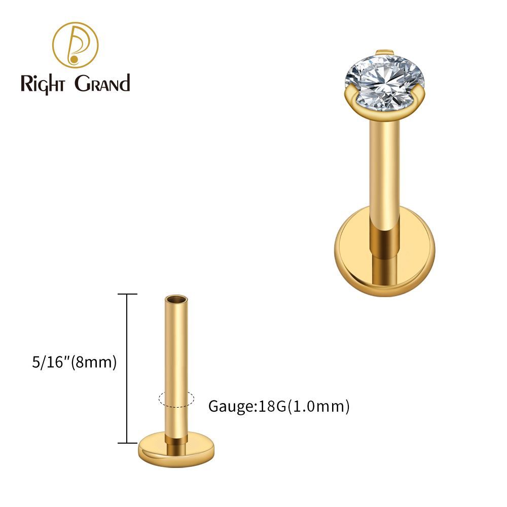 Titanio PVD oro/chiaro CZ