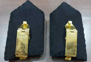 Wholesale WOK Collar Patches in Black <b>Velvet</b> <b>Fabric</b> with Gold Bullion Wire Embroidery Brass for Hat Uniforms - Product Image 2