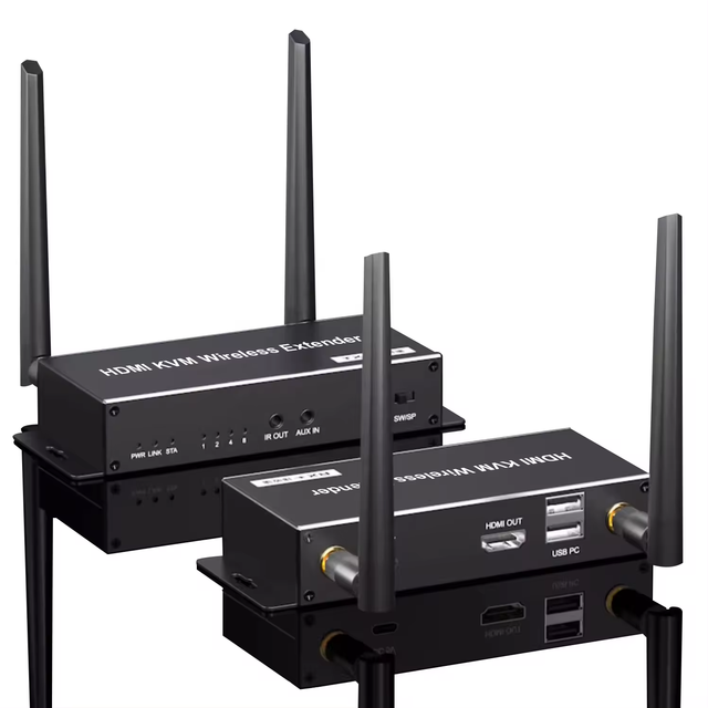 SYONG 4K Wireless 200m HDMI KVM Extender Supports One-to-Many Many-to-One IR 5G Wifi USB HDMI Converter with Plug and Play
