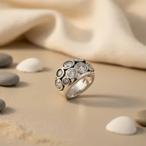 Anillo de Plata con Circonita Cúbica para Mujer, Joyería de Diseño - Product Image 1