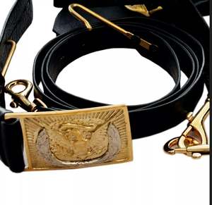 Cinturón de espada de cuero hecho a mano para oficiales de caballería de la Unión, hebillas de cobre elegantes de la Confederación, tipo de producto premium - Product Image 4