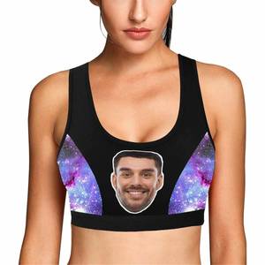 Vêtements de sport pour femmes à la mode séchage rapide Yoga soutien-gorge de sport Push Up course Gym Fitness Yoga soutien-gorge col rond soutien-gorge personnalisé visage sans couture - Product Image 4