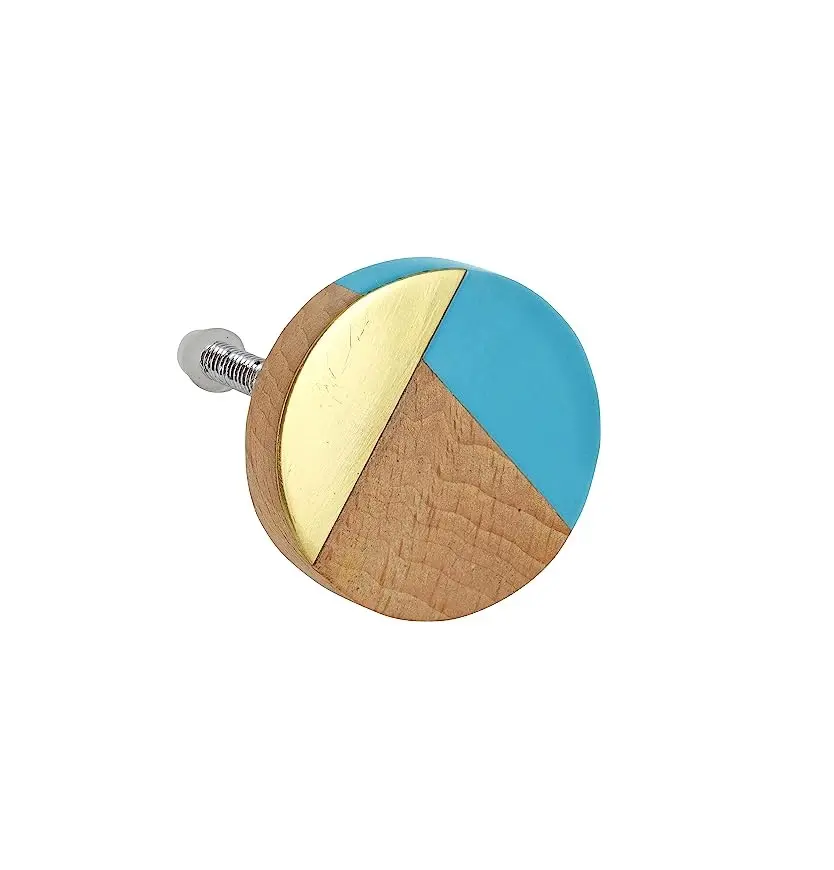 Nouveau look bouton en bois et résine forme ronde fait à la main bon poli pour meuble de tiroir de bureau bouton d'armoire de cuisine pour Offre Spéciale