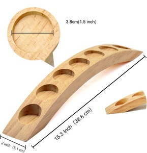 Upright Wooden <b>Tealight</b> Stand Bar Shape with 7 Cutout Dark Mantel Display Candle <b>Holder</b> for Home Lighting Decoration - Product Image 4