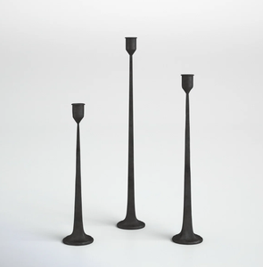 Portavelas de Aluminio Negro Hecho a Mano, Único y Moderno, Centro de Mesa Navideño, Decoración para Mesa de Comedor, Chimenea, Regalo - Product Image 1