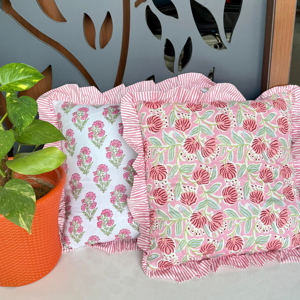 Pure Cotton <b>Throw</b> Pillow Covers Dark Salmon Floral Pattern New Arrival Decorative <b>Couch</b> Pillows <b>for</b> Living Room use cover - Product Image 1