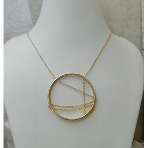 Handmade Brass <b>Necklaces</b> with Gold Plating Geometric and Classic Style Featuring Diamonds Pearls Emotions for Wedding Gift - Product Image 4