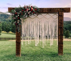 Macrame Large Curtain Bohemian Backdrop Decoration Wall Tapestry Arch Backdrop Wedding Wall Hanging - Product Image 1