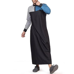 Thobe brodé teint sur mesure de Style marocain de qualité supérieure vêtements islamiques pour hommes musulmans Thobe Thobe couleur contrastée unie Thobe pour hommes arabes - Product Image 3