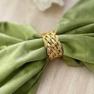 <b>Set</b> of 6 Metal Knot Napkin <b>Rings</b> in Gold and <b>Silver</b> Finish Elegant Holders for Table Settings, Weddings, and Special Occasions - Product Image 2