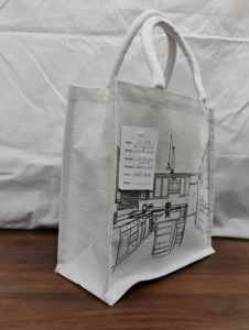 Bolsa de supermercado Juco laminada de primera calidad, bolsa de compras ecológica reutilizable duradera con cierre abierto fabricada en la India - Product Image 2