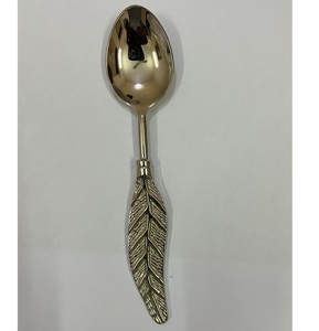 Cuillère en acier poli miroir argenté Poignée à faible texture Couverts de table au design moderne simple pour salle à manger Cuisine Décoration intérieure Fêtes - Product Image 2