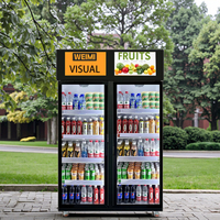 WEIMI Distributeur automatique AI à double porte pour les collations et les boissons Code QR et paiement par carte de crédit pour une utilisation intérieure dans les gymnases et les bureaux