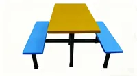Table de restaurant robuste et chaises, ensemble de tables et chaises de cantine en contreplaqué