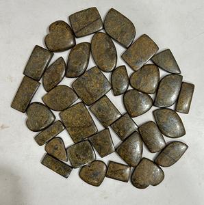 Belle forme de mélange de cabochon naturel en bronzite de qualité AAA couleur dorée métallique personnalisée pour pendentif bague collier bijoux - Product Image 2