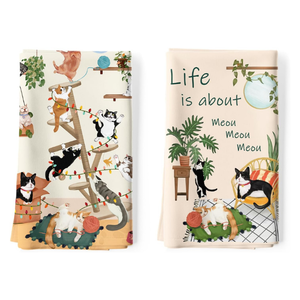 Serviette à thé en coton réutilisable personnalisée avec bande abdominale |   Serviette de cuisine à séchage rapide, écologique, avec des caractéristiques durables et logo imprimé - Product Image 6