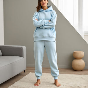 Women Relaxed Fit Tracksuit Jogger Set Two Piece <b>Hoodie</b> and Pants Sportswear for Gym Training and Home Wear - Product Image 4