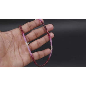 Collier en cristal de 16 pouces avec perles de pierres précieuses teintées rubis, facettées en rondelles de 3,5-4 mm - Product Image 5