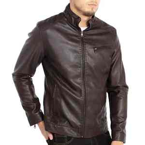 2025Top vente hommes hiver veste en cuir de mouton Pakistan meilleure qualité hommes col montant hiver veste en cuir meilleure qualité veste - Product Image 1